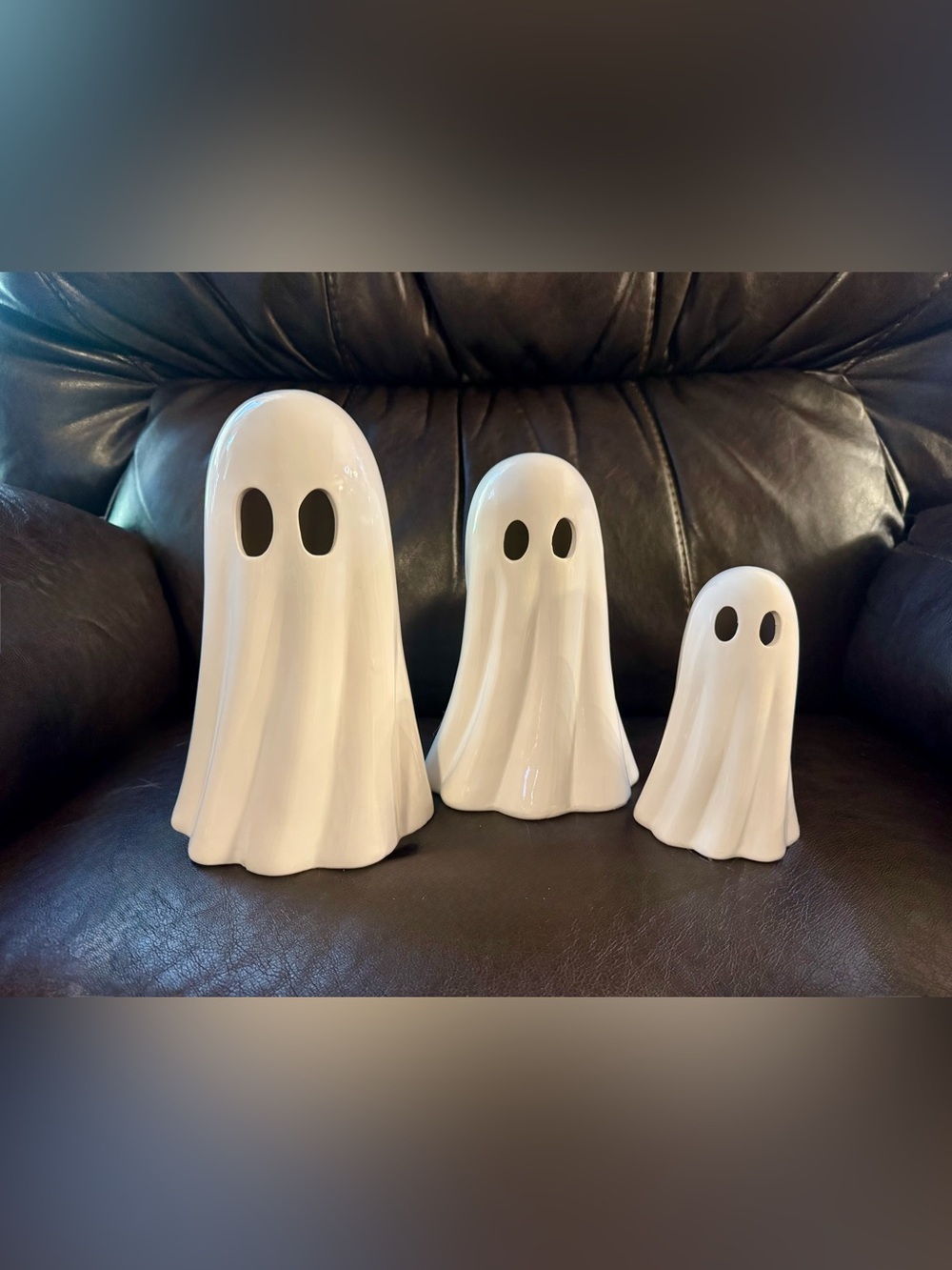 White Ceramic Ghost Figurines - Set of 3 Home Accents